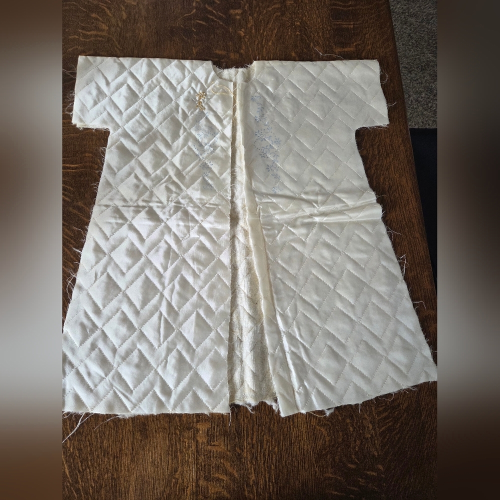 Vintage Quilted Cream Children's Unfinished Robe